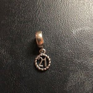 PANDORA 21 Silver Dangle Charm